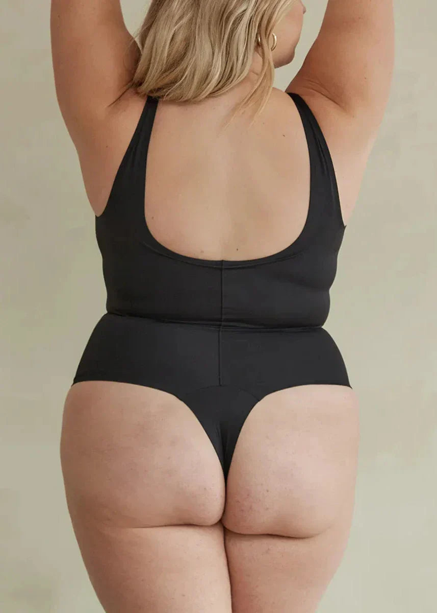 High Neck Hourglass Shapewear Thong Bodysuit